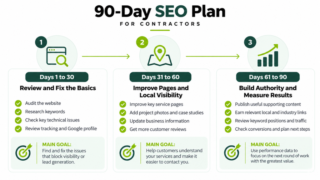 90 Days SEO Plan Chart